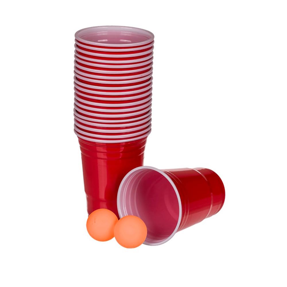 POOL PONG GAME: Zestaw nadmuchiwanego ponga do basenu, stołu i akcesoriów, 20 plastikowych kubków i 2 piłek do ping ponga wodnego, nadmuchiwany materac, impreza przy basenie, zabawa na lato i na