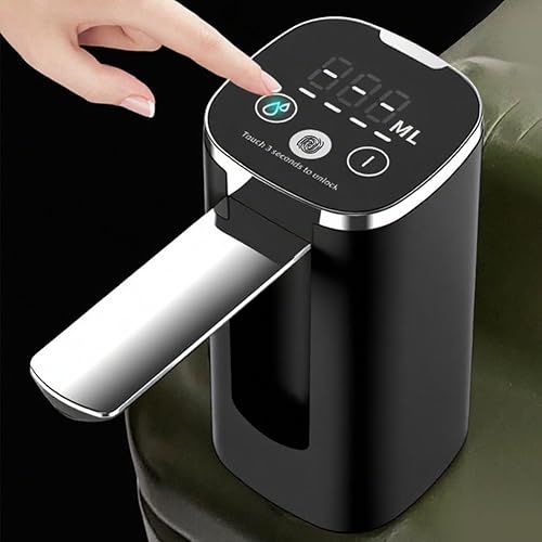 Miniatura 2 de Dispensador de agua eléctrico para botella de 5 galones, bomba de agua plegable recargable por USB con pantalla digital, bombeo de 3 engranajes,