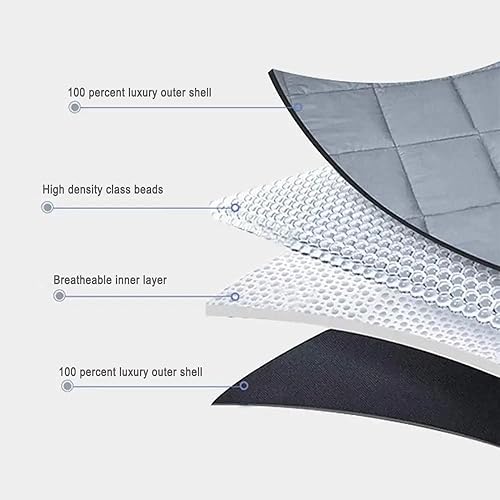Miniatura 3 de Waowoo Manta con peso para adultos (capa interior gris oscuro, 17 libras, 60 x 80 pulgadas)