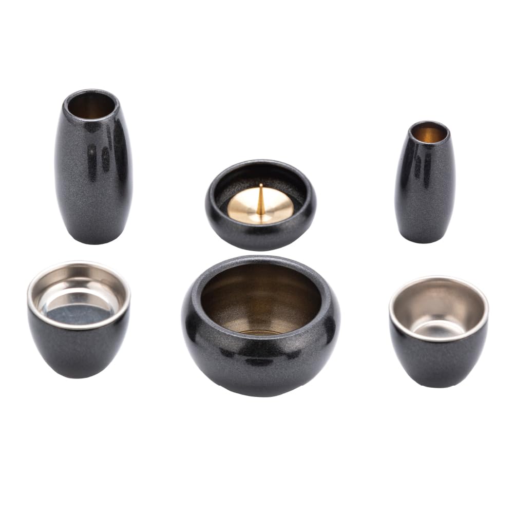 Amazon｜仏具 シルマ 黒金 ブラック 6具足 2.0寸 モダン仏具 銅製 真鍮