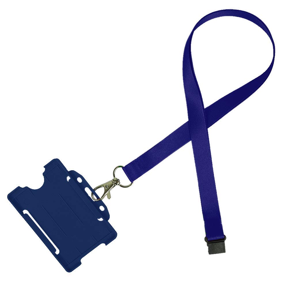 Pack of 25 Royal Blue Lanyards with Open Faced Card Holder for ID Cards, Name Badges, and More - Durable Breakaway Royal Blue Neck Strap Suitable for Everyday Use โ image 1