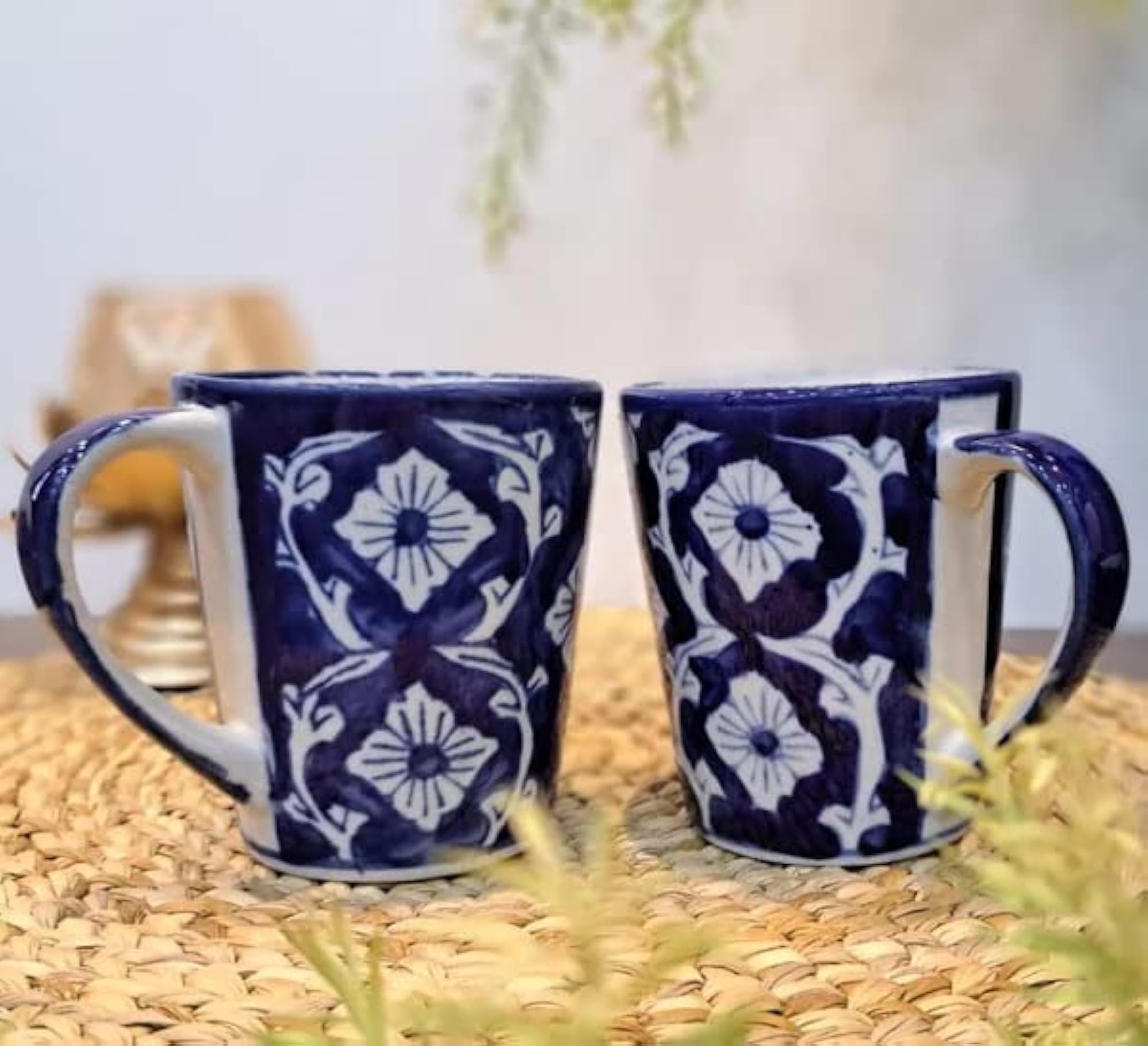 Blue Color Ceramic Coffee Mug & Cup Set