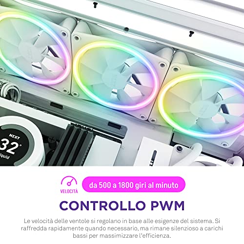 Image of NZXT F140 Duo Twin Pack - 2 x 140mm Dual-Sided RGB Fans with RGB Controller 20 Individually Addressable LEDs Balanced Airflow and Static Pressure Fluid Dynamic Bearing PWM