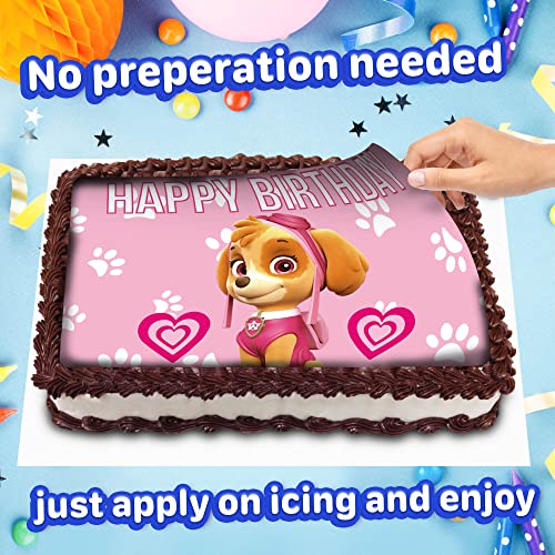 8.3 X 11.7 Inch Edible Square Cake Toppers – Paw Patrol Skye Themed Birthday Party Collection Of Edible Cake Decorations #TOP4