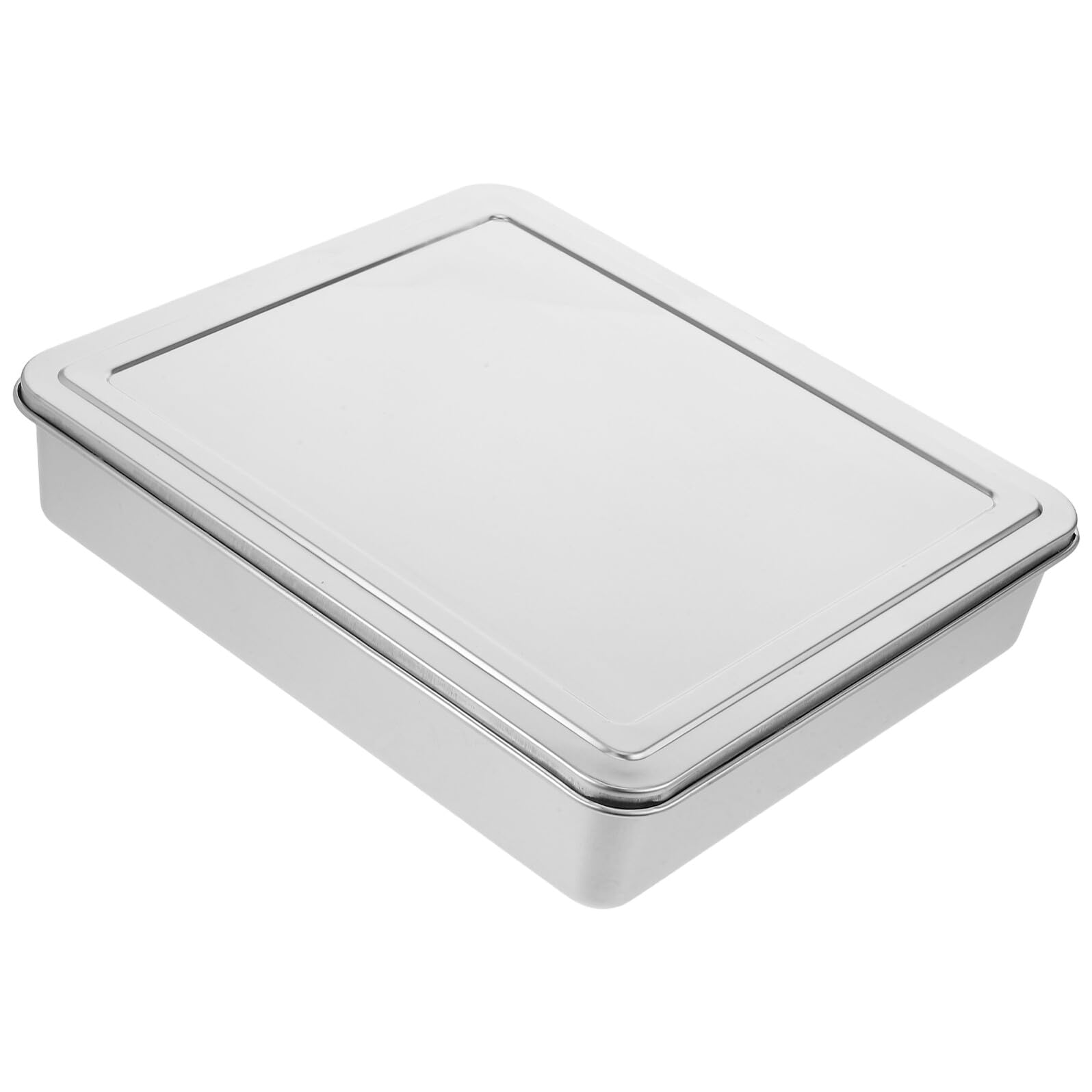 DOITOOL Molde para Pasteles Rectangular de Acero Inoxidable 33x28x6 Cm con Tapa, Bandeja para Hornear Tartas y Postres, Utensilio Versátil para Cocina Doméstica y Profesional