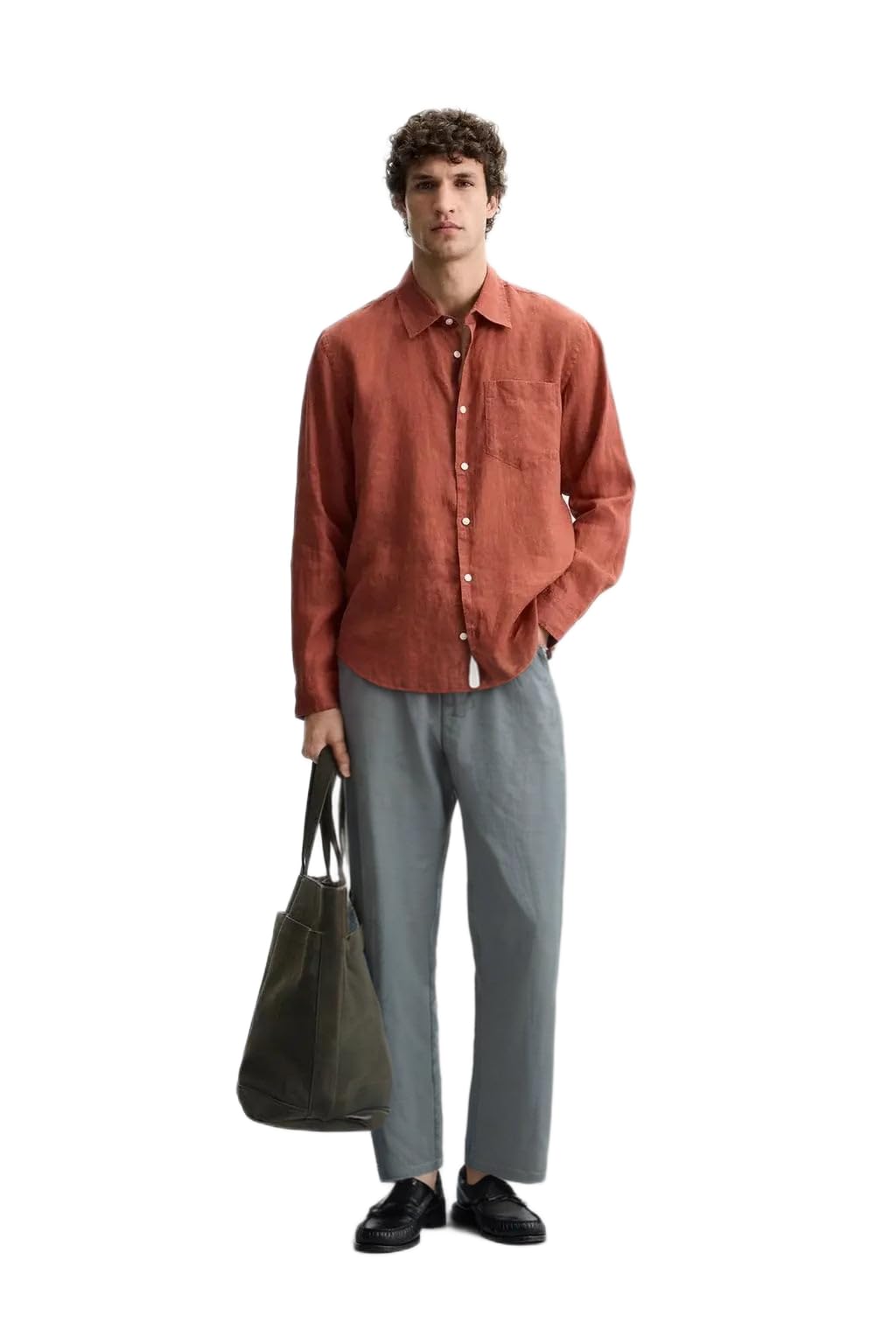 Men Linen Trouser, Gray, Size 36-image-29