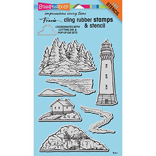 Stampendous Rubber Stamp Set Build Lighthouse w/Template