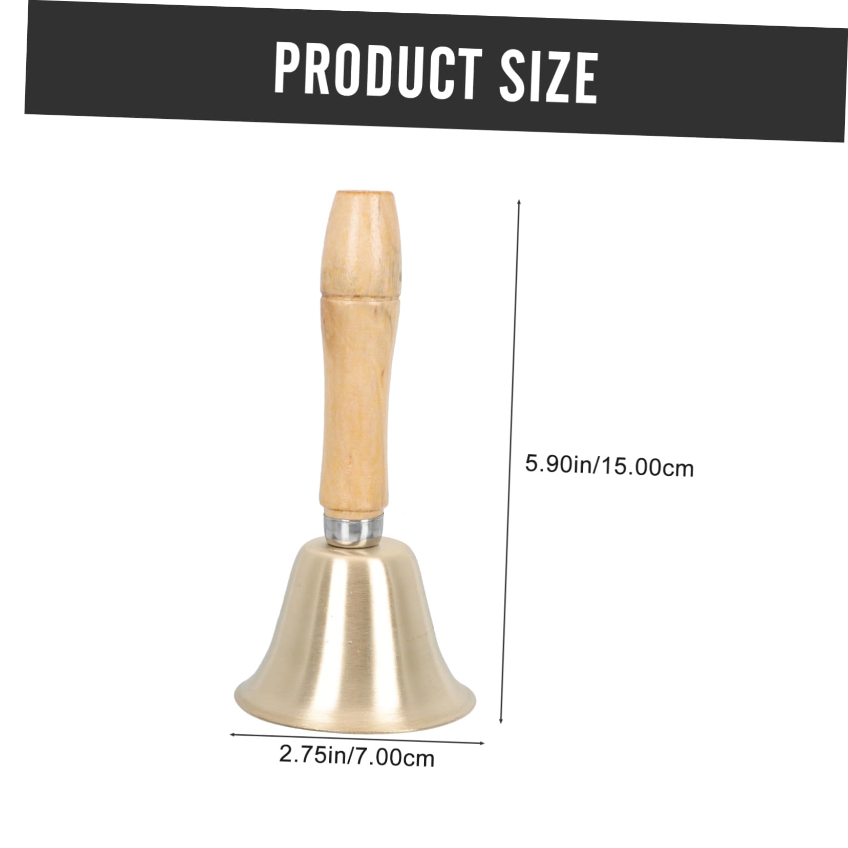 Operitacx 3 Pz Campana a Mano Campanello Del Maggiordomo Della Scuola Arredamento Campana Piccola Campana Decorativa Decorazioni Artigianali Natalizie Rame Campanelli Eolici Di Legno