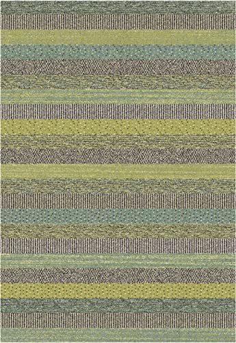 Image of Woodstock Stripes Rug 32743-5342 Blue Multi Coloured 1.33m x 1.9m (4'4 x 6'3 approx)