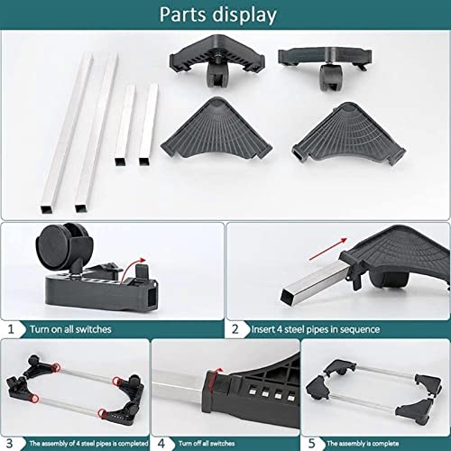 Soporte móvil para CPU, soporte ajustable para chasis de PC con ruedas giratorias bloqueables (modelo A) miniatura 3