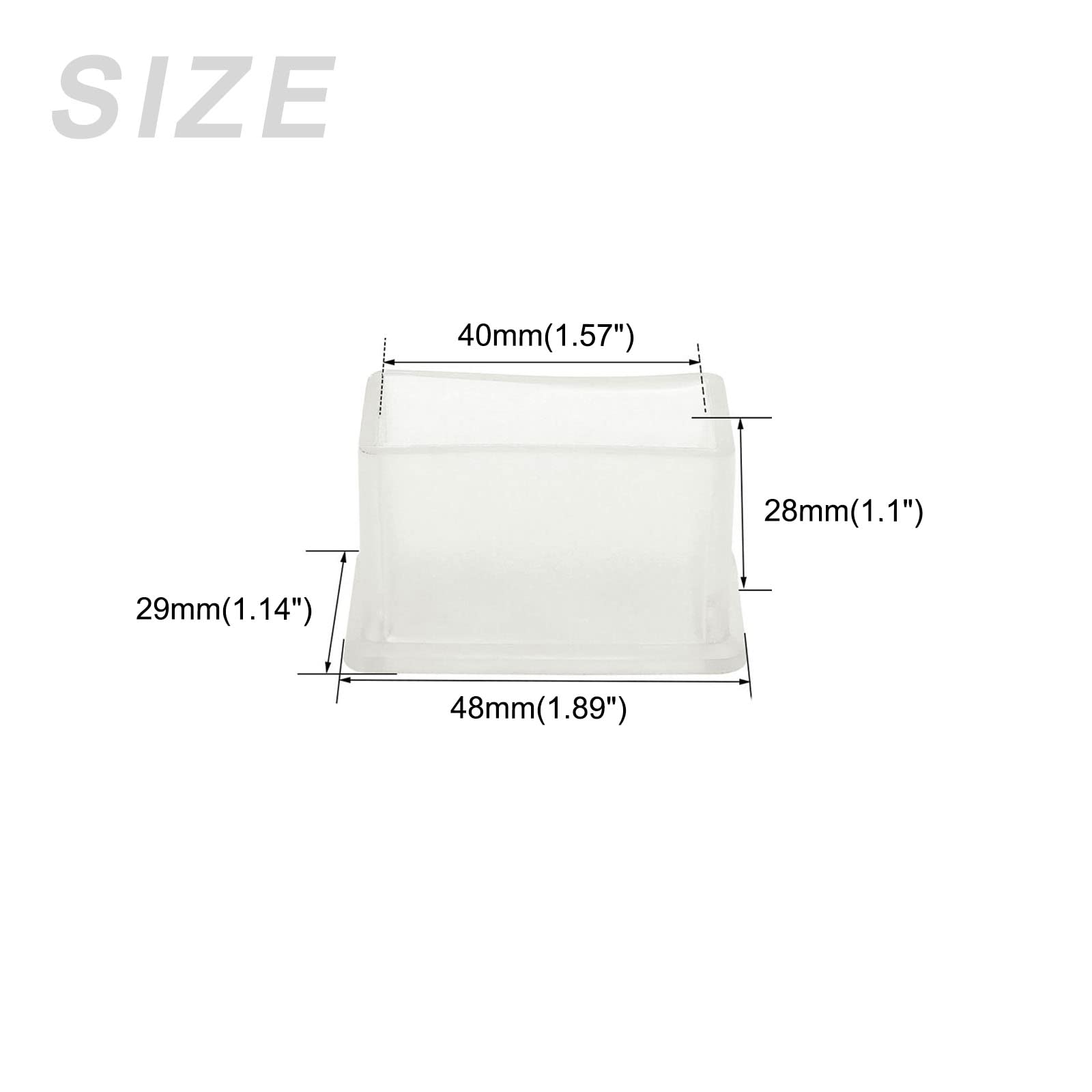 METALLIXITY Chair Leg End Cover (40mm x 20mm) 4Pcs, Rectangle PVC Furniture Feet Caps Floor Protector - Image 2