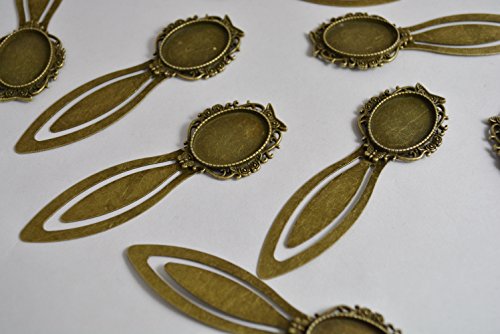 ビーズクラブ レジン ミール皿 髪飾り 金古美 しおりパーツ ブックマーク 81mm 10個 台座 フレーム メタルパーツ