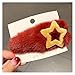 Filles Mignon Hiver Doux Peluche étoile en Peluche épingles Cheveux Doux Coiffure Ornement Barrettes babettes Cheveux Cheveux Accessoires de Cheveux Épingles à Cheveux en métal (Color : Red)
