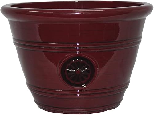 Southern Patio HDP-012498 Modesto - Maceta para interiores y exteriores de 15 pulgadas con orificio de drenaje y tapón, capacidad de 16.38 cuartos