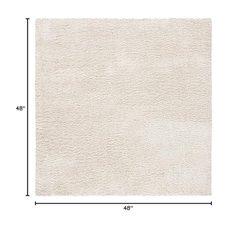 Tapete cuadrado beige 4 pies SAFAVIEH August Shag miniatura 2