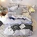 Cotexture Duvet Cover Set Queen for Bedroom 3-Pcs Comforter Cover Set Geometric Printed Bedding Set Brushed Microfiber Soft Triangle Grey Duvet Set Zipper Closure (1 Duvet Cover + 2 Pillow Shams)