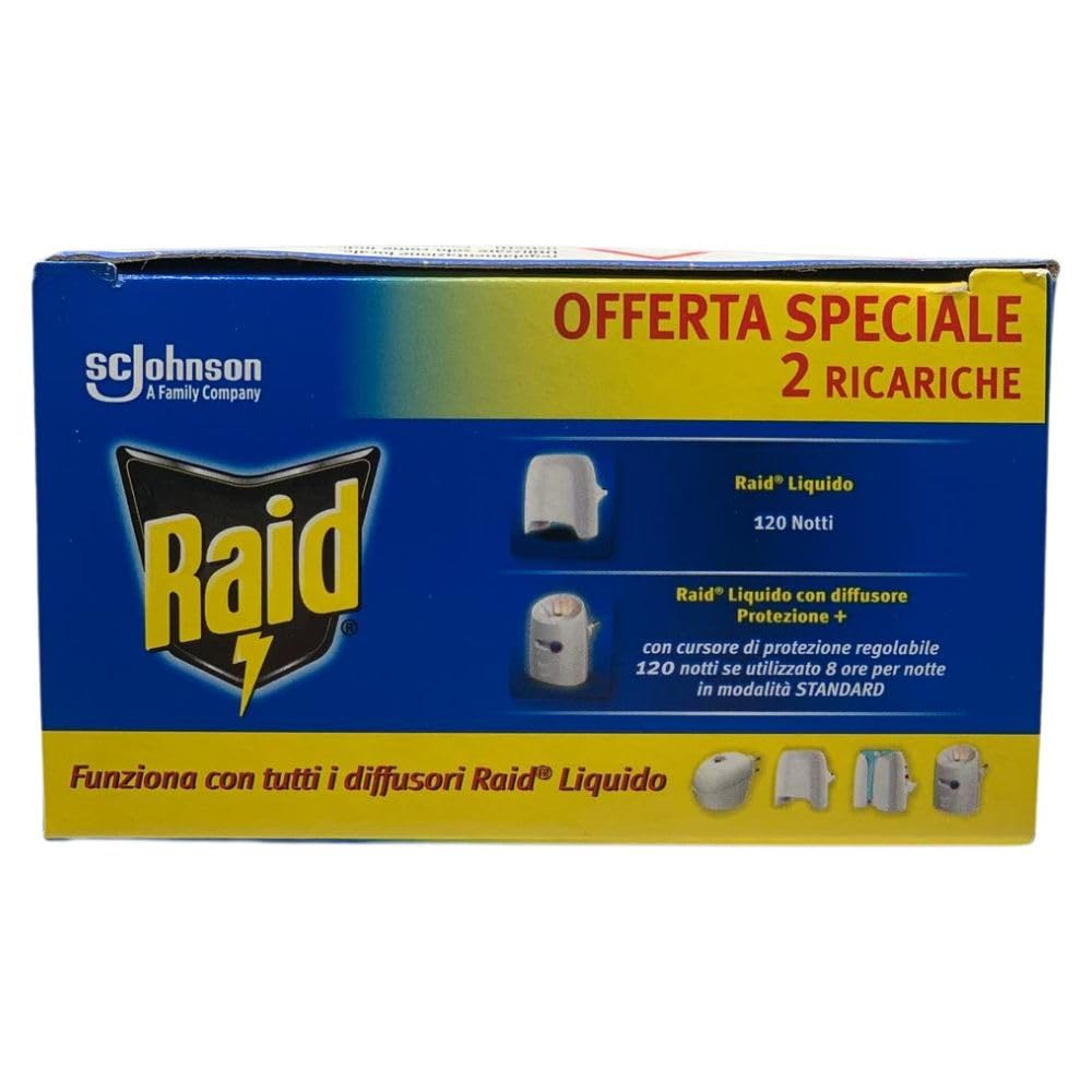 Ricarica Liquida Inodore 120 Notti, per Diffusore Antizanzare Confezione da 2X36ml (4 Unità)