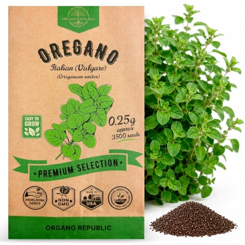 Oregano Seeds Pack 0.25 G - Over 3500 Non-GMO Heirloom Italian Vulgare Oregano Seeds for Planting