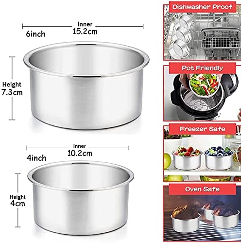BLBK 4 Inch /6 Inch Cake Tin, Stainless Steel Round Cake Mould Deep Cake Pan, One Piece Seamless Design for Baking Layer Cakes/Birthday/Christmas