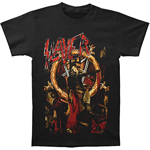 Slayer Men's RIB Pentagram Goat/30th Ann. Back T-shirt Large Black