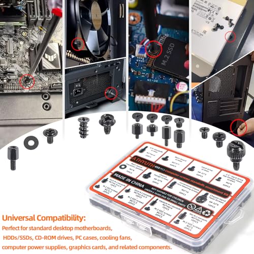 Kit de 450 vis d'ordinateur avec vis d'entretoise de carte mère et fixations pour SSD M.2 boitier - 4