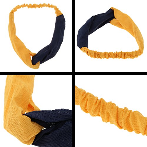 Sharprepublic Haarband rekbaar voor meisjes, crossband voor sport – geel / blauw, zoals beschreven - Image 6