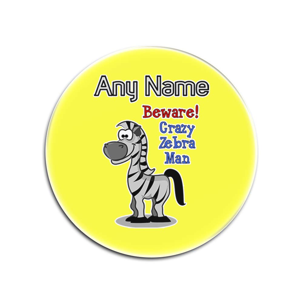 Dessous de verre en verre zèbre jaune ronds pour tasses et verres, lot de 4 Crazy Zebra