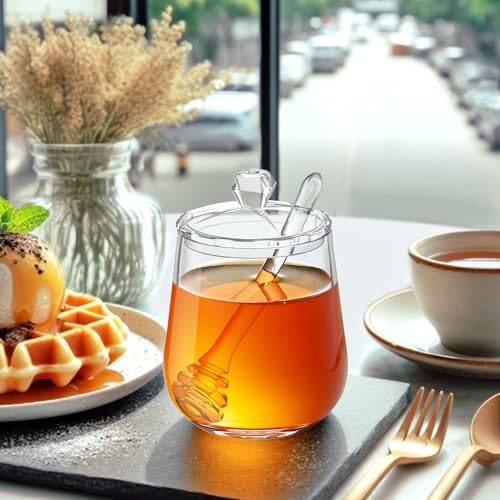 Amazing Abby AA-0681 Debra - Plastic Honey Jar With Lid And Honey Dipper, Acrylic Syrup Jar thumb #1