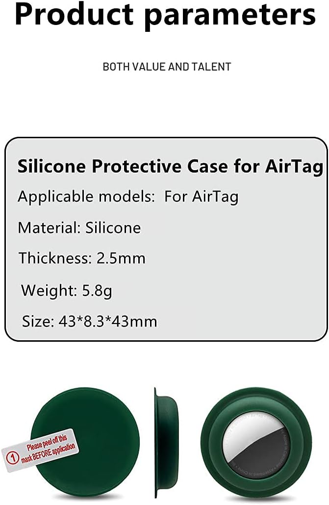 Air Tag Stick On Case for Apple Airtag Silicone Protective Holder Precisely for Apple AirTag Portable and Anti-Scratch Apple Tracker Finder Tag Airtag Wallet Self Adhesive Mount (Black)