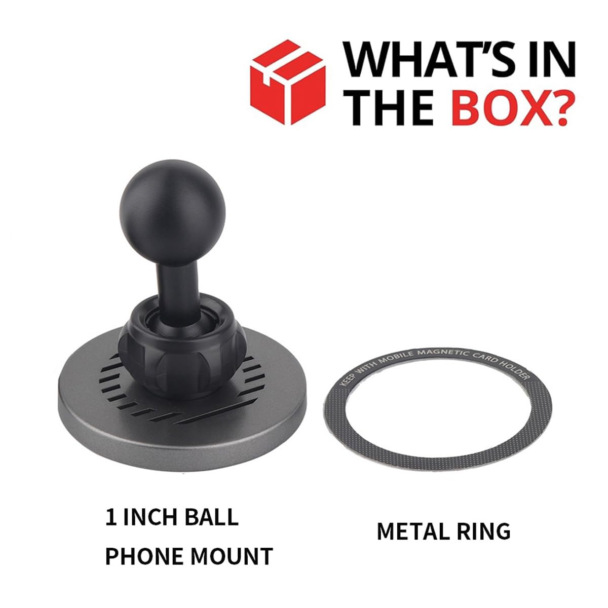 Rigdance Magnetische MagSafe Handyhalterung | 1,7 Cm Kugelsockel | 2,5 Kg Haltkraft | Kompatibel Mit IPhone 12-16 Serie | Inklusive Metallring