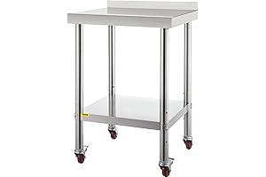VEVOR Stainless Steel Small Kitchen Table for 3