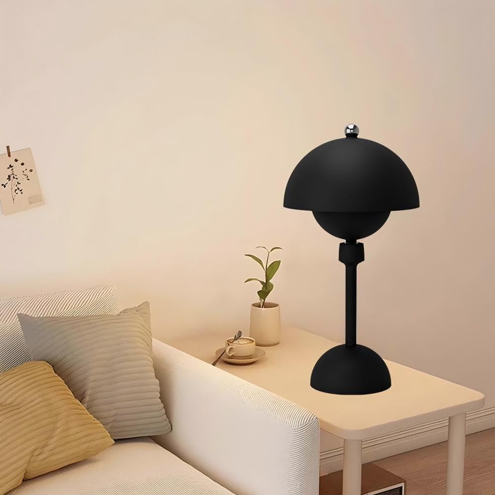 Lámpara de Mesa LED inalámbrica Recargable con Control táctil - Aplique de Pared Ajustable de 4 W con Soporte magnético, Sala de Lectura y Estudio, Color Negro.