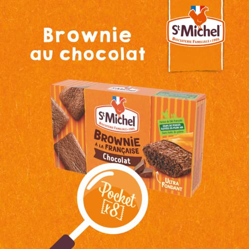 St Michel Mini brownie au chocolat - Les 8 sachets individuels, 240g (Lot de 2)
