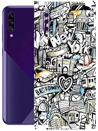 Image of AtOdds - Full Body Back Screen Guard Protector Film - Lamination Wrap Skin Sticker Compatible with Samsung Galaxy A30s | Scratchproof Matte Finish (Graffiti 26)