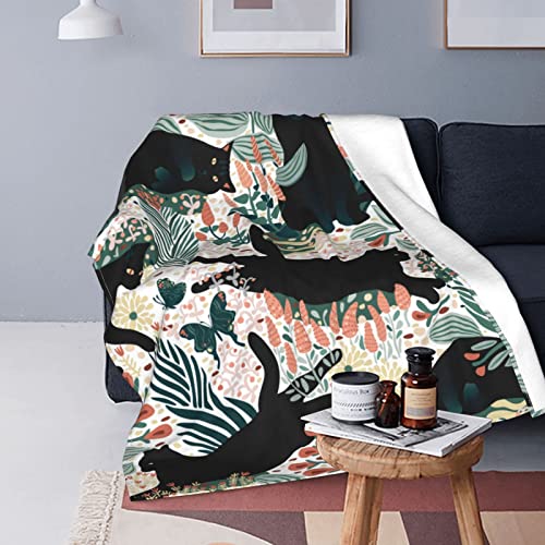 Cute Kids Black Cat Blanket 60"X50" Flannel Fluffy Plush Soft Cozy Comfy Quilt Blanket Gift #TOP1