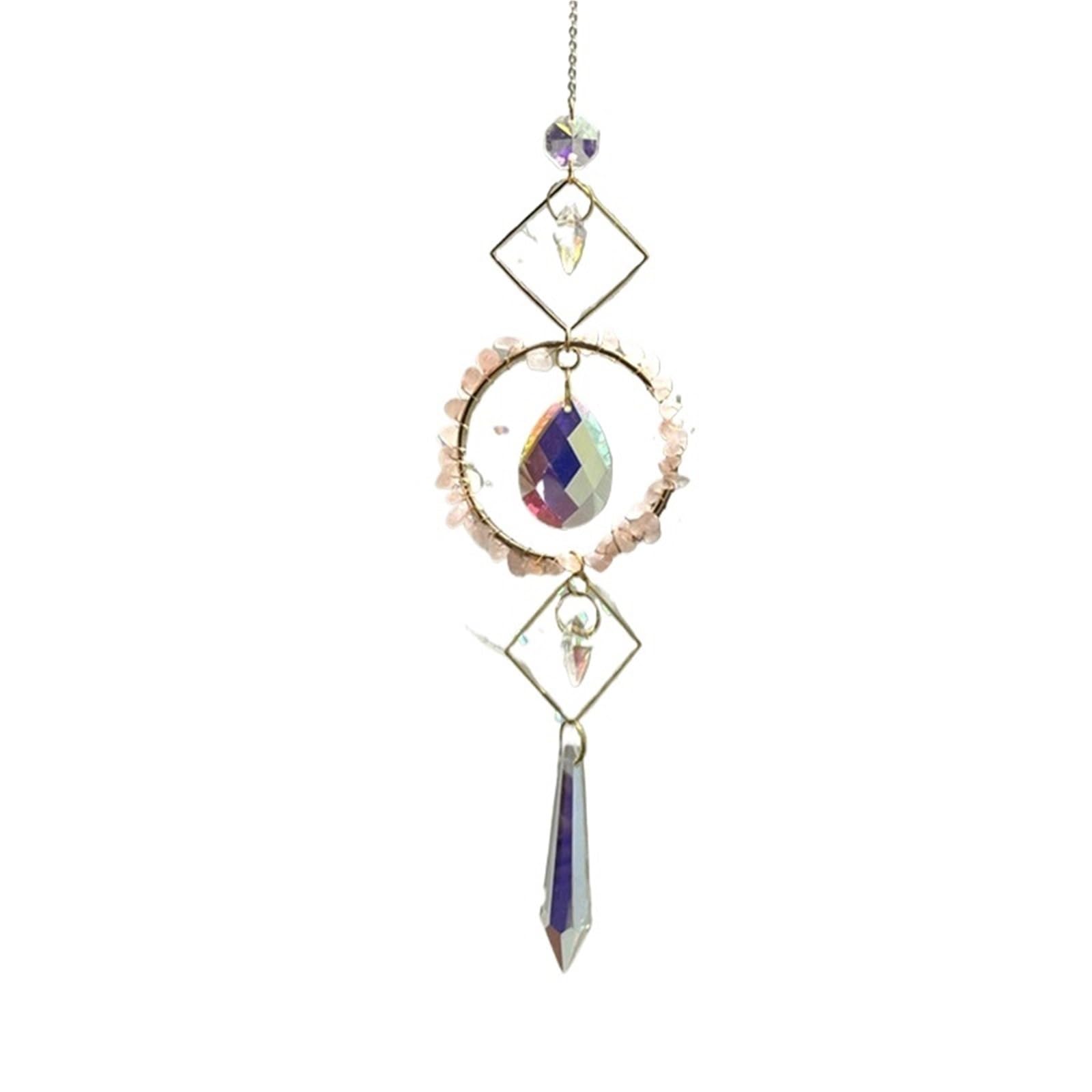 Wind Chimes Window Wind Chime Life Tree Crystals Chimes Suncatcher Hanging Pendnats Car Garden Decoration Pendnat(Color5)