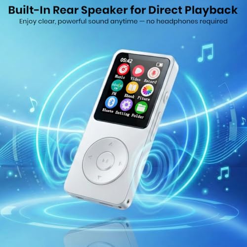 Image of AUDIOCULAR M61 MP3 Player with Bluetooth 5.3, Built-in Speaker, FM Radio, 16 /32GB Integrated SD Card Storage (Up to 128GB), Type-C Charging