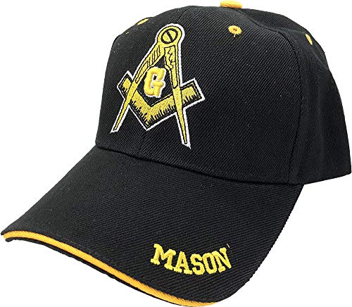 Image of AborenCo Freemason Mason Lodge Symbol Adjustable 3D Embroidery Baseball Cap Hat
