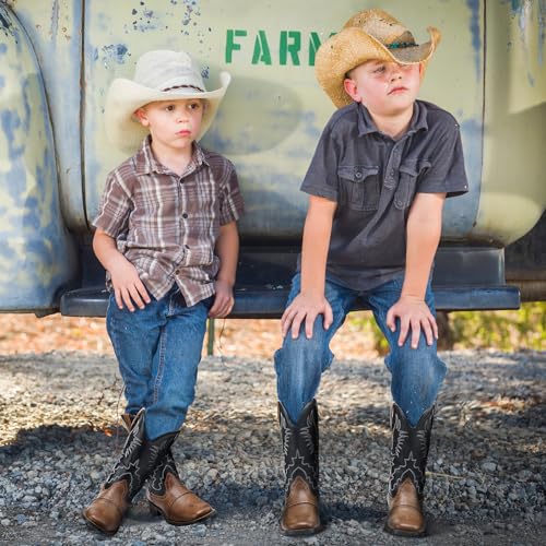 Cozypower Kids Cowboy Boots Western Square Toe Boots for Boys and Girls Cowgirl Halloween Costume for Little and Big Kid3