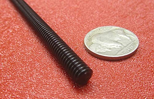 Black Nylon 6/6 Fully Threaded Ro, RH 1/4"-20 x 24 Length 3 Pcs.