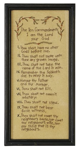 Stitcheries by Kathy Sign - Ten Commandments