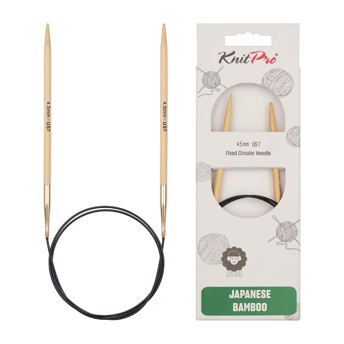 KnitPro Bamboo Fixed Circular Needles 16" (40cm) | 4.50mm