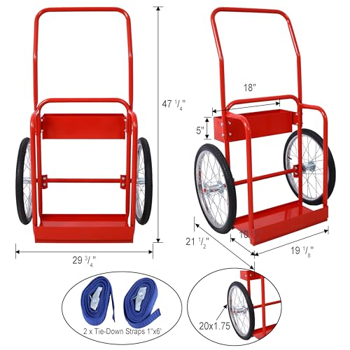 Carretilla para dos cilindros con ruedas neumáticas 20" miniatura 2