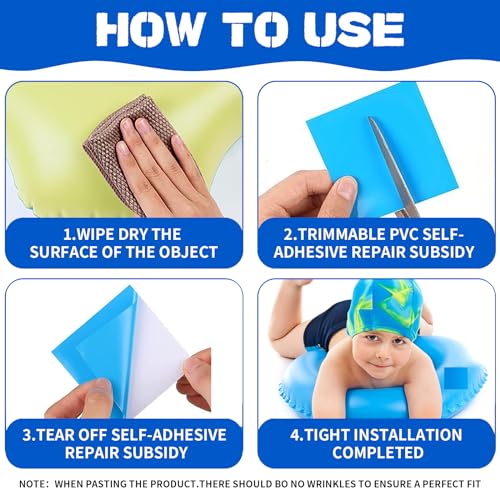 KHIRY Selbstklebende Reparaturflicken Pool für Schwimmbecken 60 Stück Pool Reparaturset Unterwasser PVC Pool Reparaturset