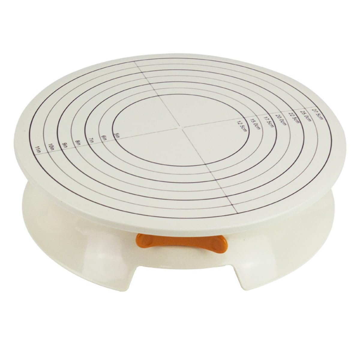 Soporte Giratorio para Pasteles de 12 Pulgadas, Plataforma de Plástico con Escala y Base Antideslizante, Herramienta para Decorar Tartas en Repostería Casera, Fácil Limpieza, 1