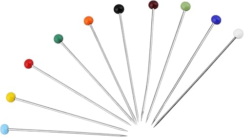 Miniatura 4 de Akozon Alfileres rectos con cabeza de bola de cristal pasadores rectos para coser cabeza de bola de vidrio pasadores de costura para bricolaje bola