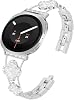 Banda brillante compatible con Samsung Galaxy Watch 9/8 40mm 44mm | Banda de metal con cadena y cristales de trébol de cuatro hojas para mujer, reemplazo para Galaxy Watch 9/8 40mm 44mm/8 Classic 46mm 1