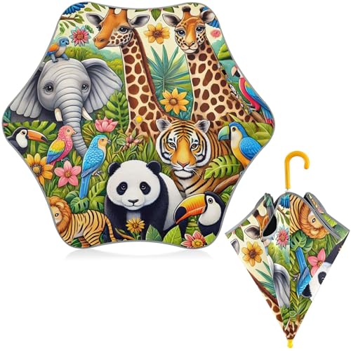 Parapluie enfants 3-8 ans vert jungle pour filles et garçons - 2