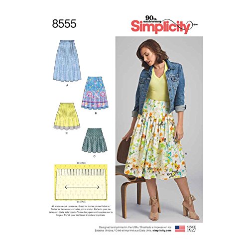 Patron Jupe Plissée Simplicity 8555 pour Femme Tailles 34 à 42