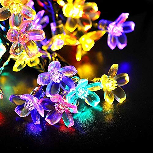 Image of ZALAR 18 LED Flower String Lights with 8 Function Controller - 220v Operated LED Lights, 14ft Floral Garland with Multicolor Glow for Bedroom, Wedding, Party, Diwali,Indoor Outdoor Garden Decor